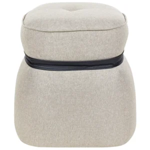 Tamborete em linho creme ⌀ 45 cm MONTEREY Dimensões 180x90x40 cm