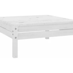 Apoio de pés para jardim madeira de pinho maciç branco Clicnbuy