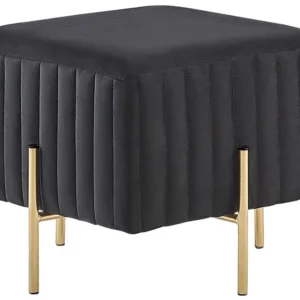 Armazenamento para Board Games Velvet Footstool Preto DAYTON