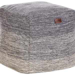 Cotton Pouffe Light Grey HIRRI