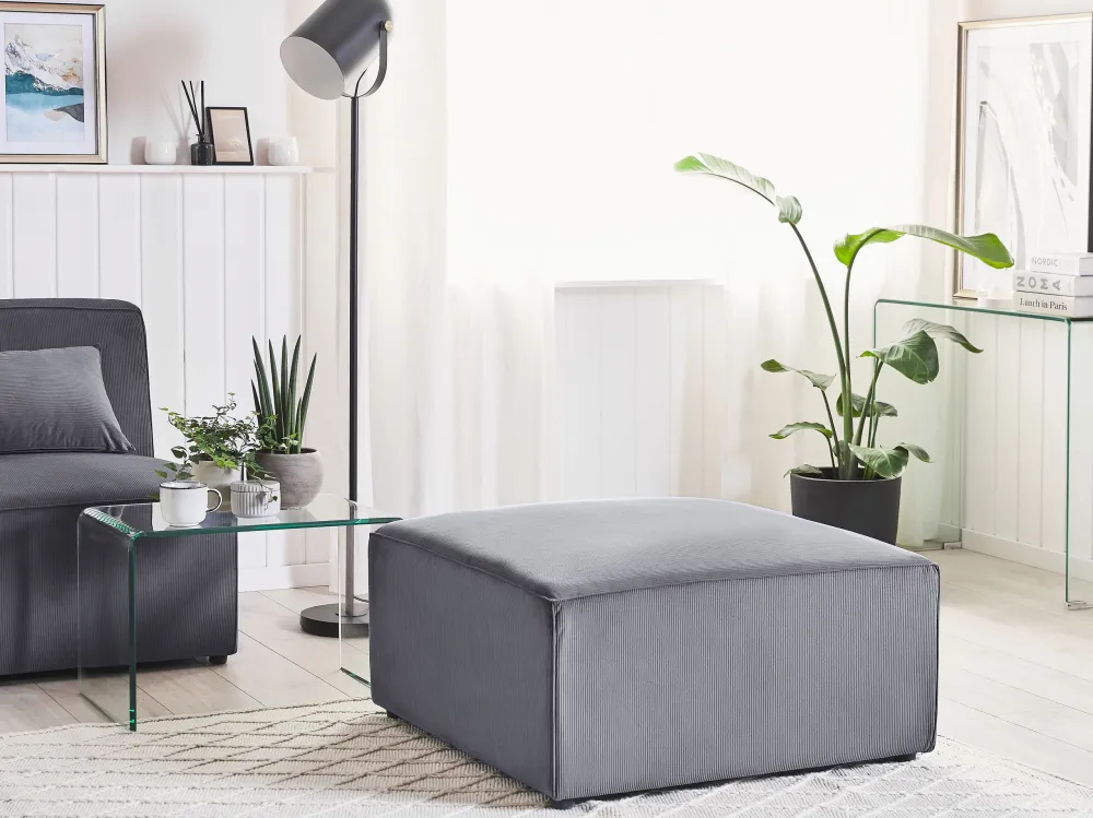 Jumbo Cord Ottoman Grey LEMVIG