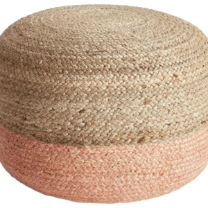 Jute Pouffe 50 x 40 cm Peach Rosa DUKI