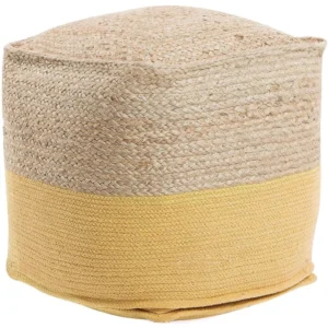 Jute Woven Pouffe Amarelo KIRAMA