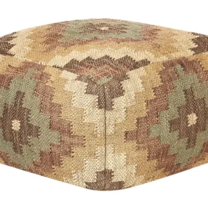 Mesa de Poker Jute Pouffe 50 x 50 cm Multicolour MAGURI