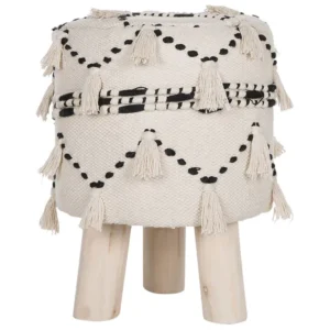 Mesa de Poker Tamborete THONDI Creme Algodão