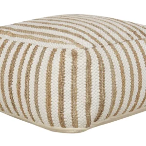 Pouffe Beige and White ALMATTI