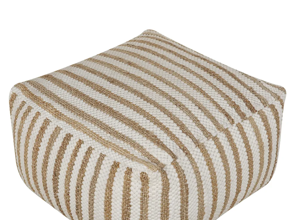 Pouffe Beige and White ALMATTI