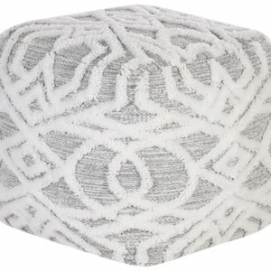 Pufe em algodão branco e cinzento 40 x 40 cm BHILWARA para Gamers