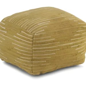 Pufe de algodão dourado 45x45x35 cm com Fios Organizados