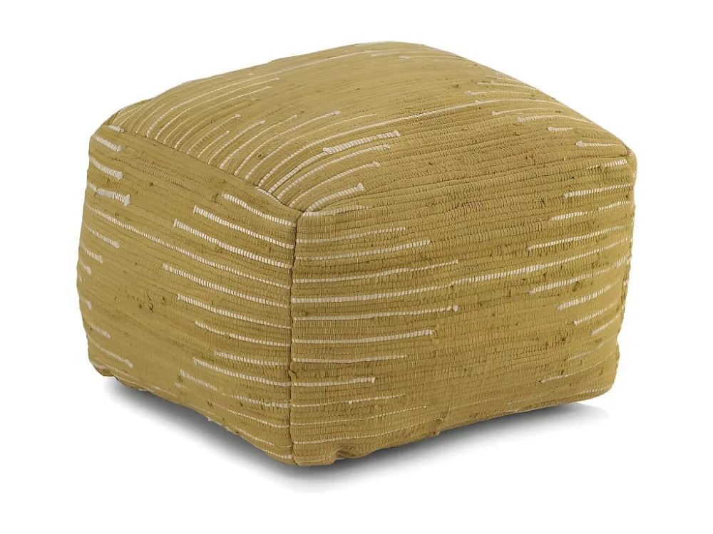 Pufe de algodão dourado 45x45x35 cm com Fios Organizados