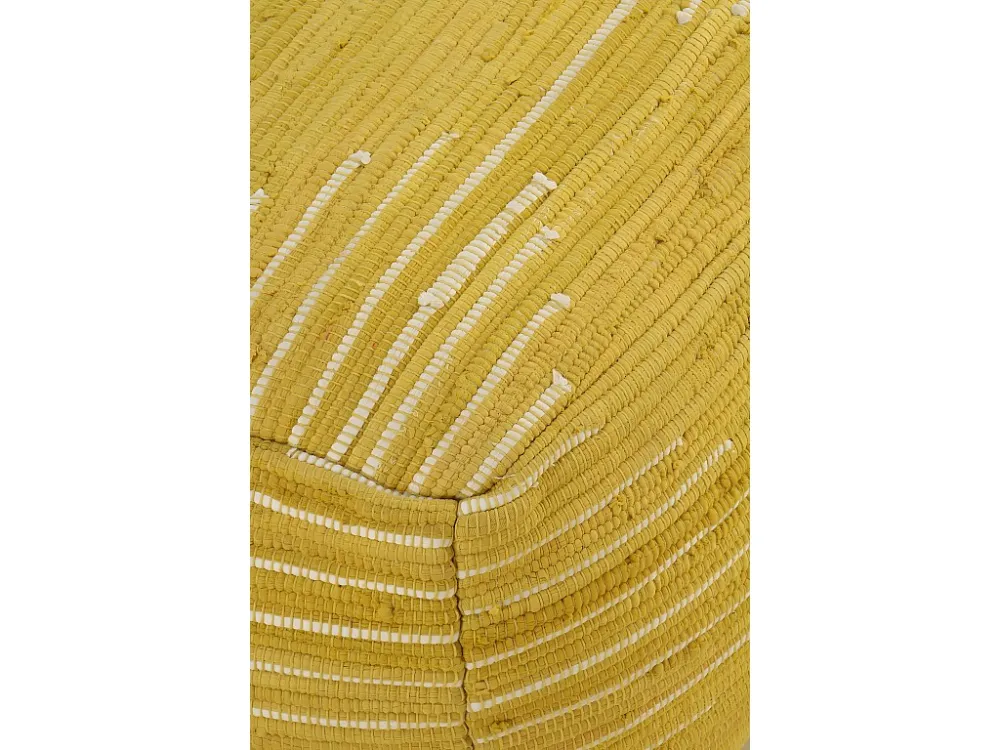 Pufe de algodão dourado 45x45x35 cm com Fios Organizados