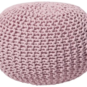 Pufe redondo em tricot rosa 50 x 35 cm CONRAD Montagem em 1 Hora