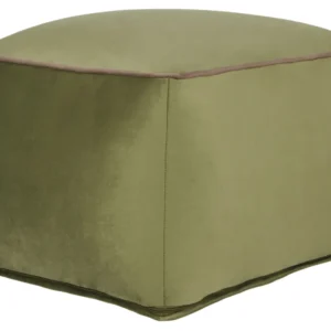 Pufe em veludo verde-oliva 50 x 50 x 30 cm DAREYN em Preto e Vermelho