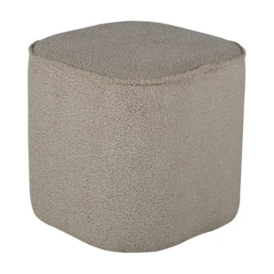 Puff PIFF P 1NOS 44x44x41 Bege Estofamento em Couro Sintético