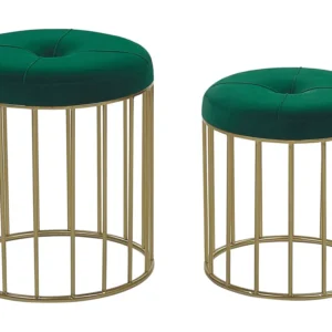 Resistente para Ambientes de Lazer Set 2 Stools Dark Verde LUBBOCK