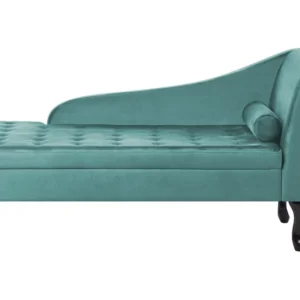 Right Hand Tecido macio Chaise Lounge Storage Teal PESSAC