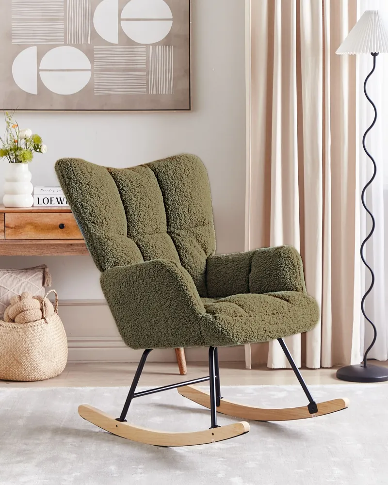 Rocking Chair OULU Boucle Dark Jade
