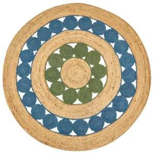 Round Jute Area Rug ⌀ 140 cm Anil and Green HOVIT