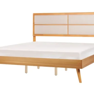 EU Super King Size Bed Light Wood POISSY com Regulagem de Altura