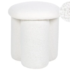 Tamborete em tecido bouclé branco ⌀ 40 cm CARRINGTON - Design Modular e Ajustável