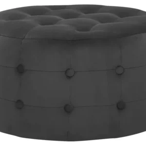 Tamborete em veludo preto ⌀ 55 cm TAMPA Edição Gamer Pro