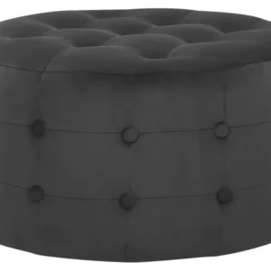 Tamborete em veludo preto ⌀ 55 cm TAMPA Edição Gamer Pro