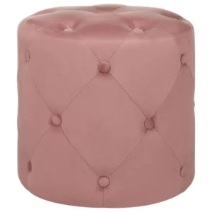 Tamborete em veludo rosa ⌀ 40 cm COROLLA | Ergonômico | Ajustável