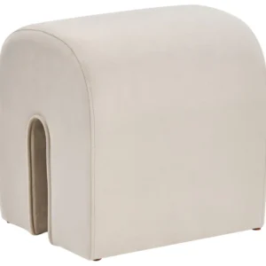 Velvet Curved Pouffe Tom neutro MODOC