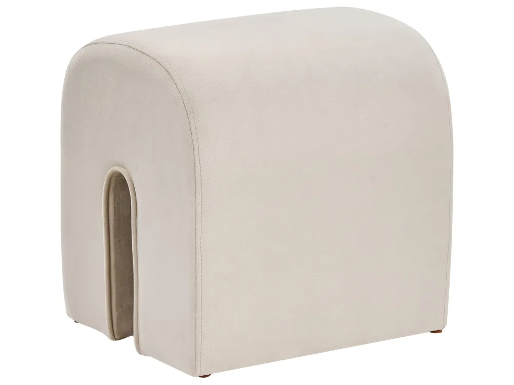 Velvet Curved Pouffe Tom neutro MODOC