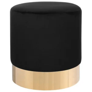 Velvet Pouffe Black SOPHIA