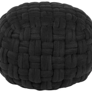 Velvet Pouffe Ottoman 45 x 35 cm Ébano HOPA