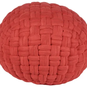 Velvet Pouffe Ottoman 45 x 35 cm Red HOPA