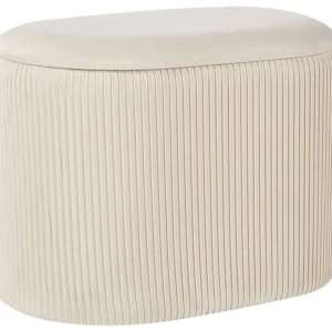 Velvet Storage Pouffe Light Beige RICHLAND