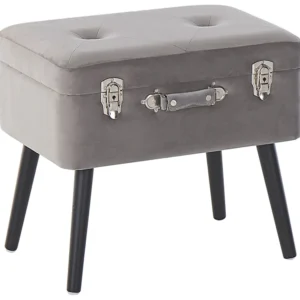 Velvet Storage Stool Grey MALLARD
