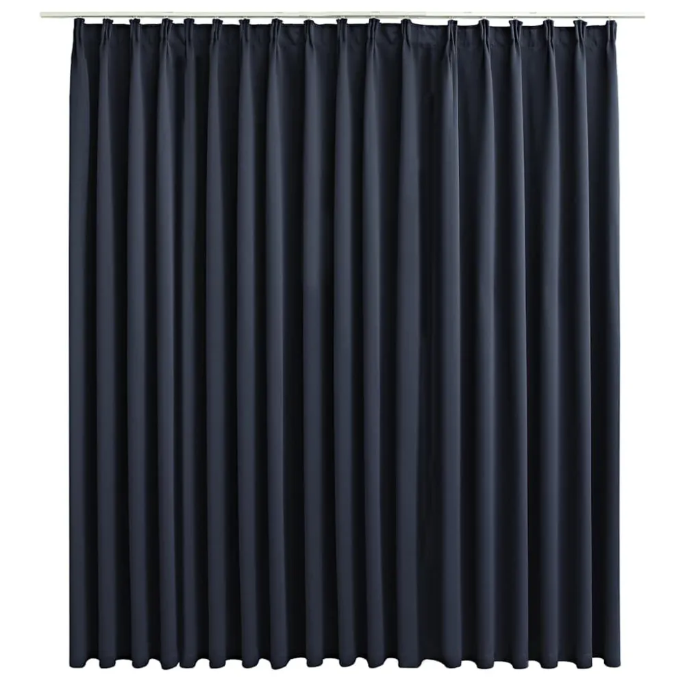 Cortina blackout com ganchos 290x245 cm antracite em Latão Polido