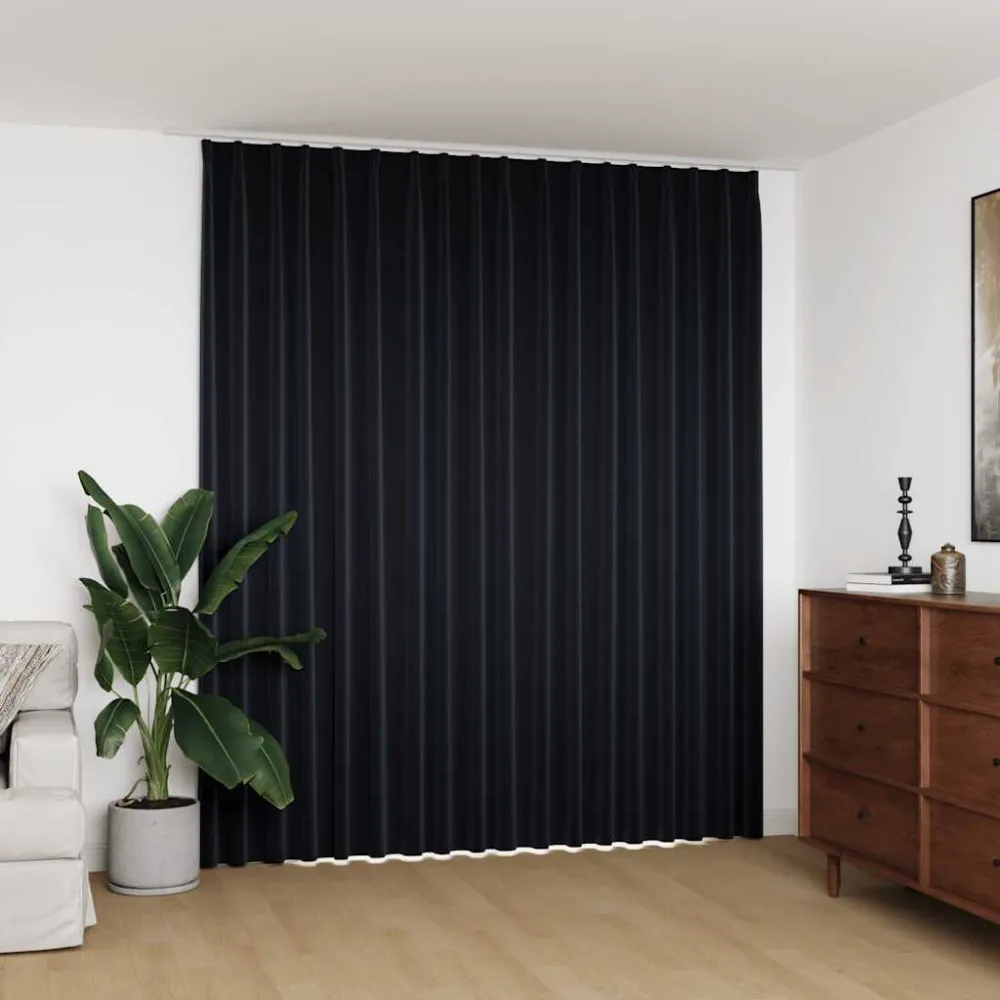 Cortina blackout com ganchos 290x245 cm preto Compatível com Trilho IKEA