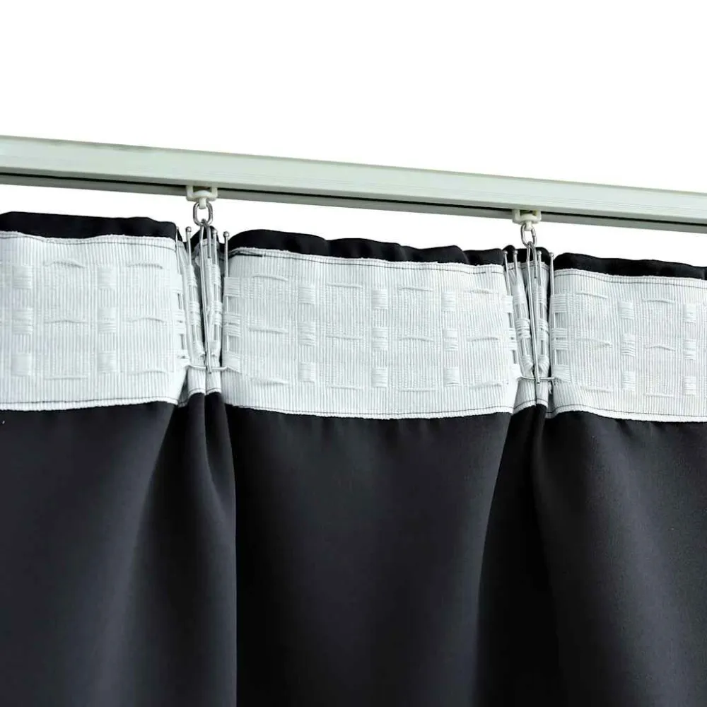 Cortina blackout com ganchos 290x245 cm preto Compatível com Trilho IKEA