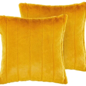 Set 2 Faux Fur Cushions 45 x 45 cm Limão PUMILA