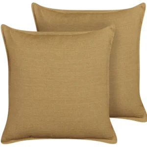 Set Linen 2 Cushions 45 x 45 cm Mustard Amarelo SUBULATA