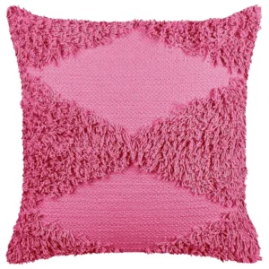 Almofada decorativa em algodão rosa 45 x 45 cm RHOEO