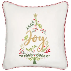 Almofada decorativa com habitual natalício em veludo branco 45 x 45 cm ECHEVERIA