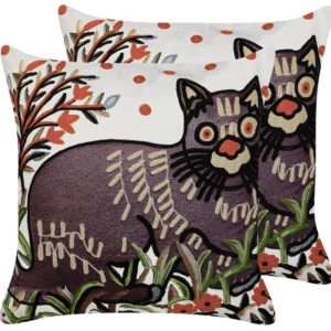 Conjunto de 2 almofadas decorativas bordadas com algodão várias cores 50 x 50 cm PHUSRO