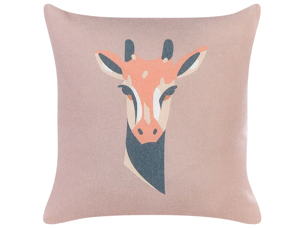 Conjunto de 2 almofadas decorativas com motivo de girafa rosas 45 x 45 cm CANDELABRA
