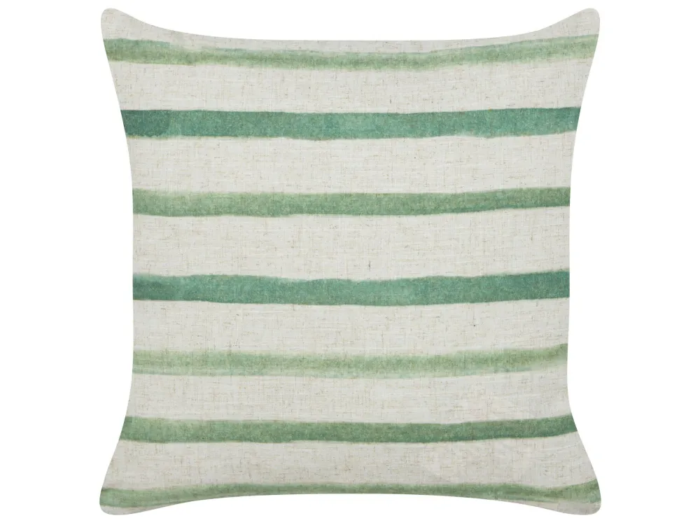 Conjunto de 2 almofadas decorativas com tradicional às riscas verde 45 x 45 cm KAFRA