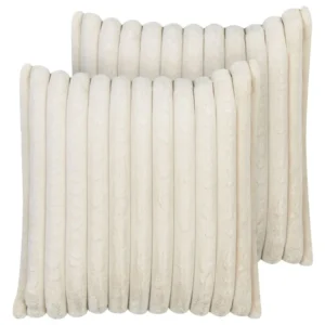 Conjunto de 2 almofadas decorativas creme 45 x 45 cm RAKYA
