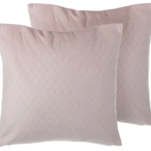 Conjunto de 2 almofadas decorativas rosa 45 x 45 cm PASQUE