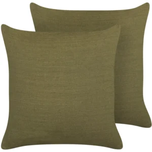 Conjunto de 2 almofadas decorativas verdes 45 x 45 cm SAGINA