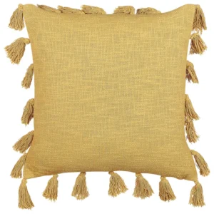 Cotton Cushion Tassels 45 x 45 cm Yellow LYNCHIS