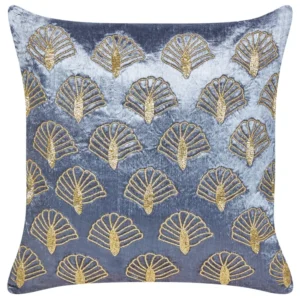 Embroidered Veludo Cushion Seashell Pattern 45 x 45 cm Violet PANDOREA
