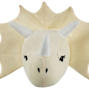 Plush Animal Head Wall Décor Dinosaur Bege claro REXX